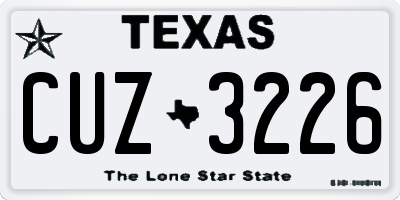 TX license plate CUZ3226