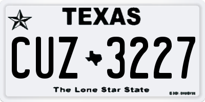 TX license plate CUZ3227