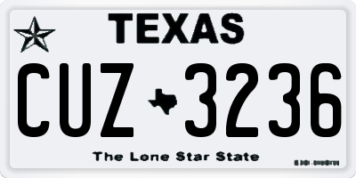 TX license plate CUZ3236