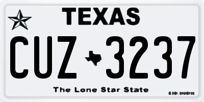 TX license plate CUZ3237