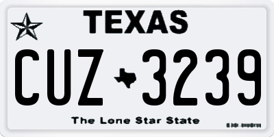 TX license plate CUZ3239