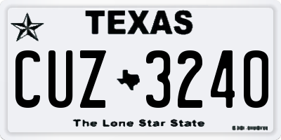 TX license plate CUZ3240