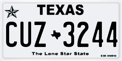 TX license plate CUZ3244