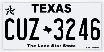 TX license plate CUZ3246