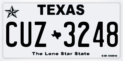 TX license plate CUZ3248