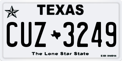 TX license plate CUZ3249