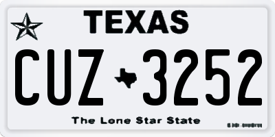 TX license plate CUZ3252