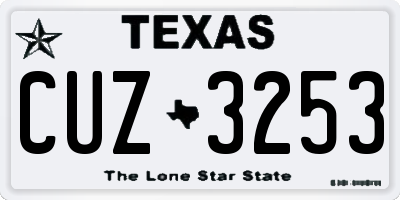 TX license plate CUZ3253