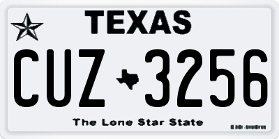 TX license plate CUZ3256