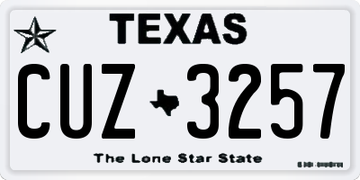 TX license plate CUZ3257