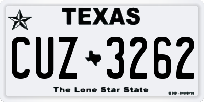TX license plate CUZ3262