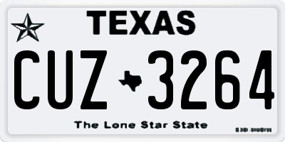 TX license plate CUZ3264