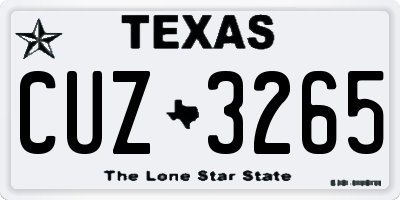 TX license plate CUZ3265