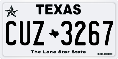 TX license plate CUZ3267