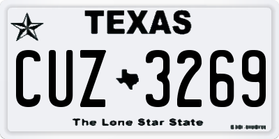 TX license plate CUZ3269