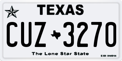TX license plate CUZ3270