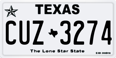 TX license plate CUZ3274