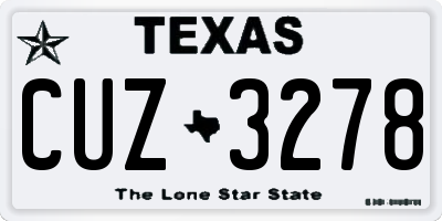 TX license plate CUZ3278