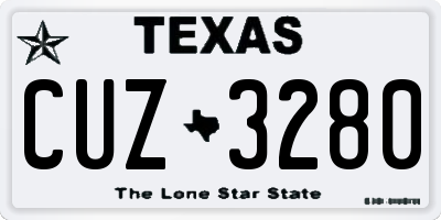 TX license plate CUZ3280