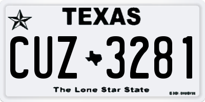 TX license plate CUZ3281