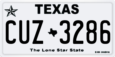 TX license plate CUZ3286
