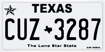 TX license plate CUZ3287