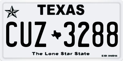 TX license plate CUZ3288