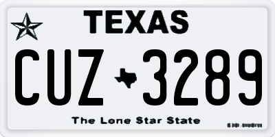 TX license plate CUZ3289