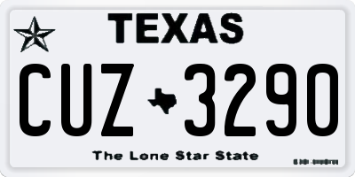 TX license plate CUZ3290