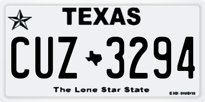 TX license plate CUZ3294