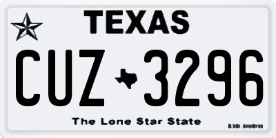 TX license plate CUZ3296