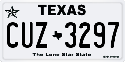 TX license plate CUZ3297