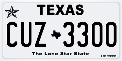 TX license plate CUZ3300