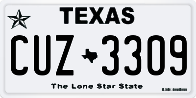 TX license plate CUZ3309