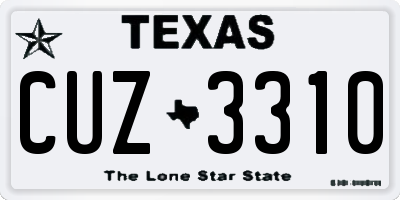 TX license plate CUZ3310