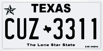 TX license plate CUZ3311