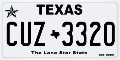 TX license plate CUZ3320