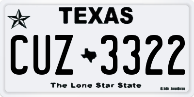 TX license plate CUZ3322