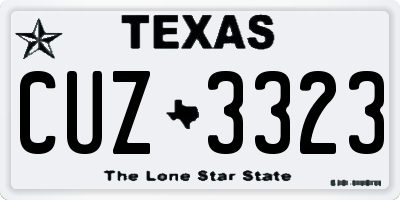 TX license plate CUZ3323