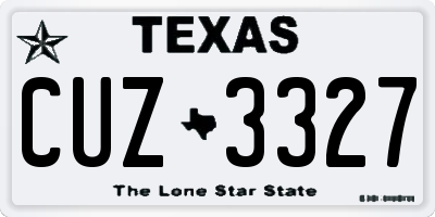 TX license plate CUZ3327