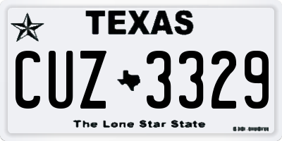 TX license plate CUZ3329