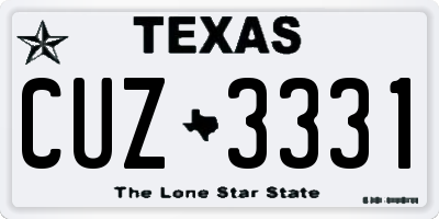 TX license plate CUZ3331