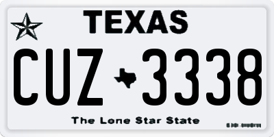 TX license plate CUZ3338