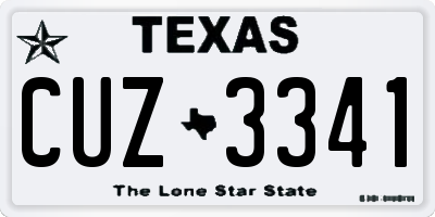 TX license plate CUZ3341