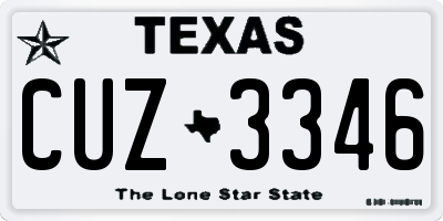 TX license plate CUZ3346