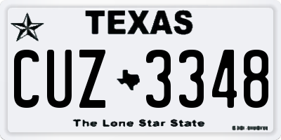 TX license plate CUZ3348