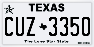 TX license plate CUZ3350