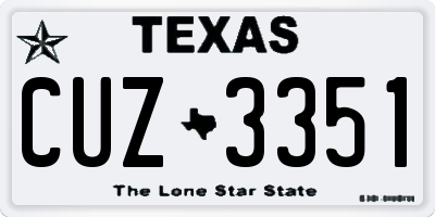 TX license plate CUZ3351