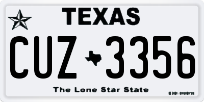 TX license plate CUZ3356