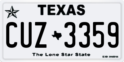 TX license plate CUZ3359